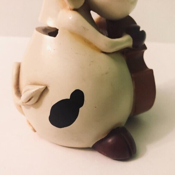 Vintage Paolo Chiari Cow Bull Playing Cello Coin Bank  Figurine 5 Inch Tall - Picture 14 of 16